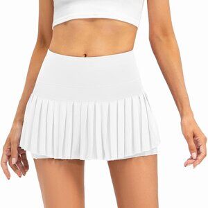 Womens Pleated Tennis Skirts with Shorts High Waisted Mini Skirt Golf Skort Athl
